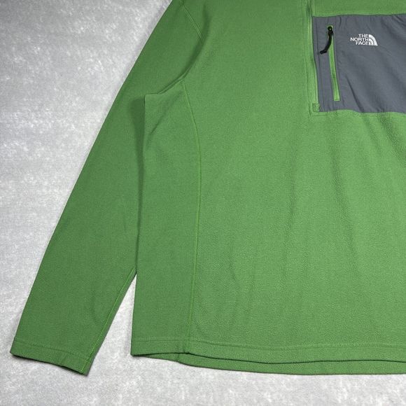 THE NORTH FACE Green Half Zip Fleece Sweatshirt Jacket Outdoors Men's Size: L - Picture 3 of 11
